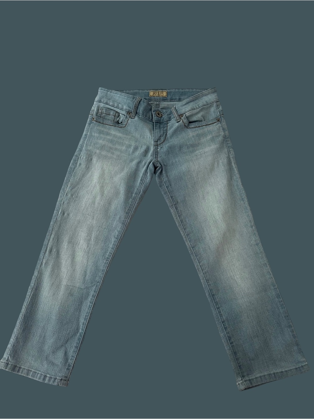 Guess Light Blue Cropped Women's Jeans - Faded Denim